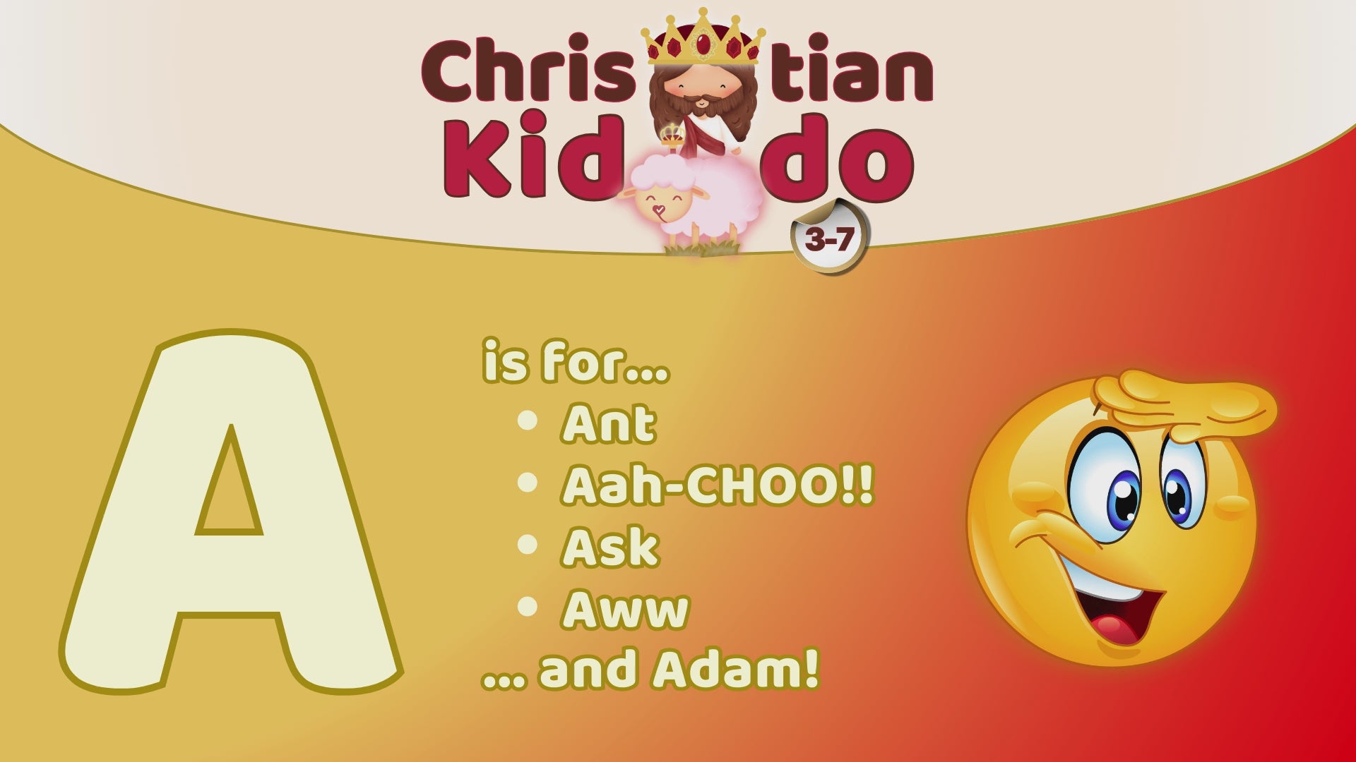 Illustrated story video introducing the Phewie-Power Family, the uppercase letter A, and the meaning of Phewie-Power within the Christian Kiddo learning world, with subtitles.