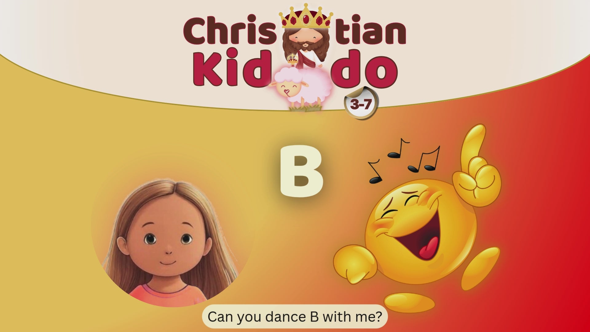 Short instructional video introducing the Letter Dance for the uppercase letter B, guiding children to trace the letter in the air for early alphabet learning, with subtitles. 